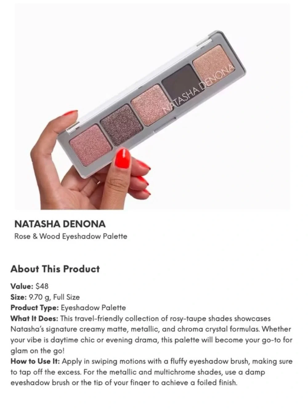 NATASHA DENONA ROSE & WOOD EYESHADOW PALETTE